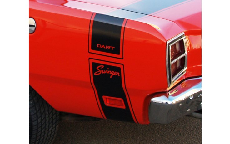 1969 Dodge Dart Swinger Bumble Bee Tail Stripes Kit - Dart & Swinger Names
